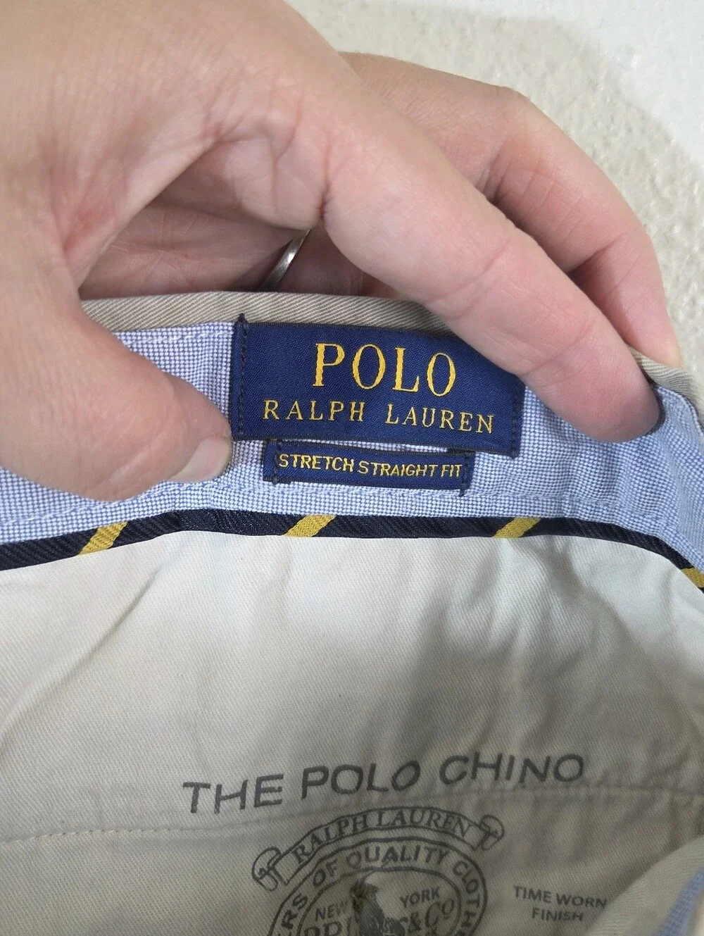 Polo Ralph Lauren Polo Chino Preppy Men's 34x32 Khaki Stretch Straight Fit Pants